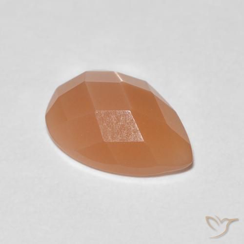 0.93ct طبيعي برتقالى مشمشى دافئ حجر القمر, شكل الكمثرى, شفاف