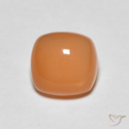 1.47ct طبيعي برتقالى متوسط حجر القمر, وسادة, نصف شفاف