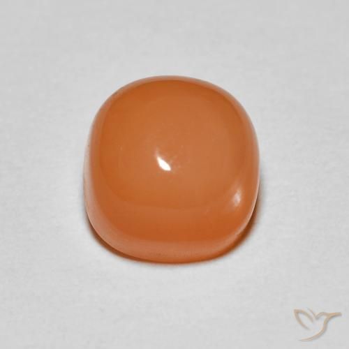 1.43ct طبيعي برتقالى متوسط حجر القمر, وسادة, نصف شفاف
