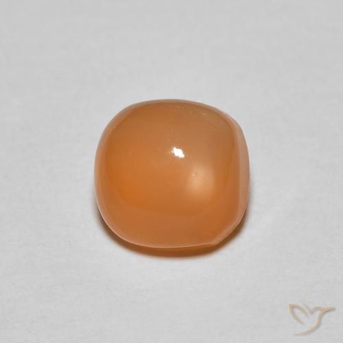 1.18ct طبيعي برتقالى مشمشى دافئ حجر القمر, وسادة, نصف شفاف