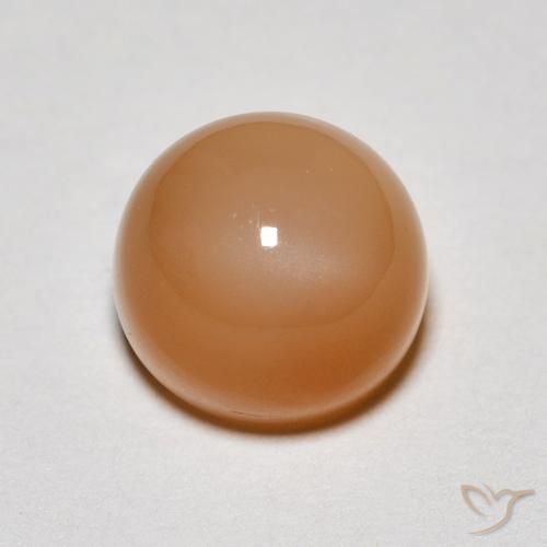 1.91ct طبيعي برتقالى متوسط حجر القمر, دائري, نصف شفاف