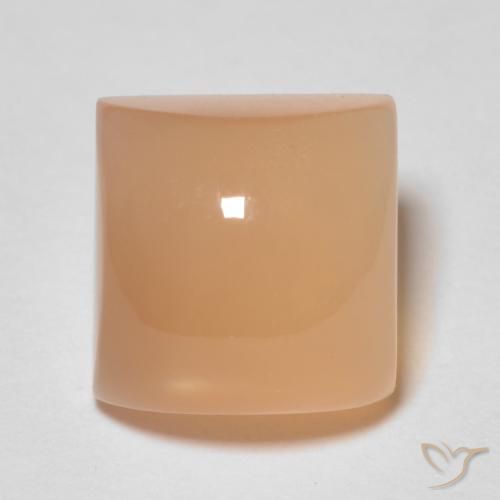 2.72ct طبيعي برتقالى خوخى حجر القمر, مربع, شفاف