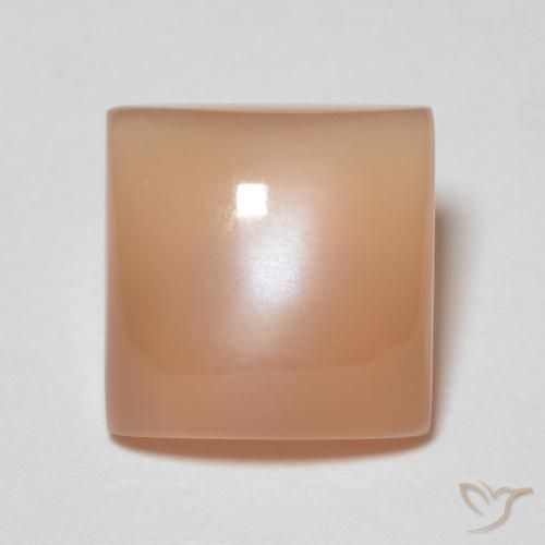1.87ct طبيعي برتقالى كنتالوبى حجر القمر, مربع, شفاف
