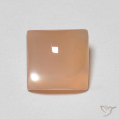 1.14ct طبيعي برتقالى كنتالوبى حجر القمر, مربع, شفاف