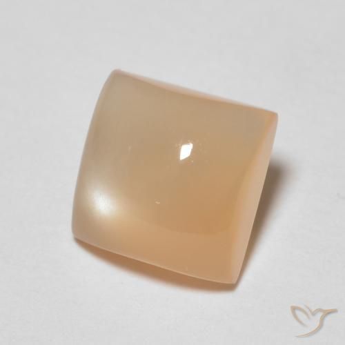 1.31ct طبيعي برتقالى متوسط حجر القمر, مربع, شفاف, Photo A