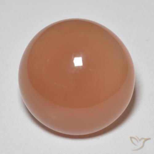 14.30ct طبيعي برتقالى كنتالوبى حجر القمر, دائري, نصف شفاف