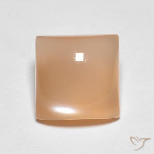 1.95ct طبيعي برتقالى كنتالوبى حجر القمر, مربع, نصف شفاف
