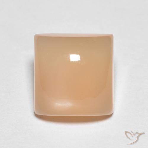 2.14ct طبيعي برتقالى كنتالوبى حجر القمر, مربع, نصف شفاف