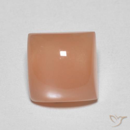 1.85ct طبيعي برتقالى خوخى حجر القمر, مربع, نصف شفاف