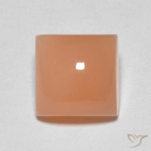 2.09ct طبيعي برتقالى كنتالوبى حجر القمر, مربع, نصف شفاف