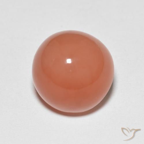 5.53ct طبيعي برتقالى كنتالوبى حجر القمر, دائري, نصف شفاف