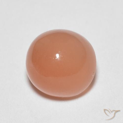 1.23ct طبيعي برتقالى متوسط حجر القمر, دائري, نصف شفاف