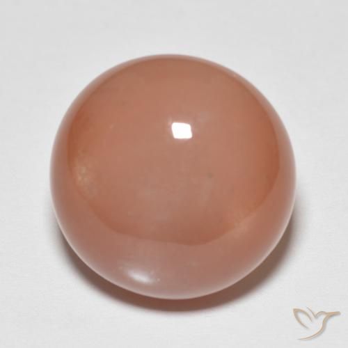 9.40ct طبيعي برتقالى متوسط حجر القمر, دائري, نصف شفاف