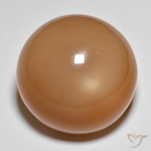 28.68ct طبيعي بنى متوسط حجر القمر, دائري, نصف شفاف