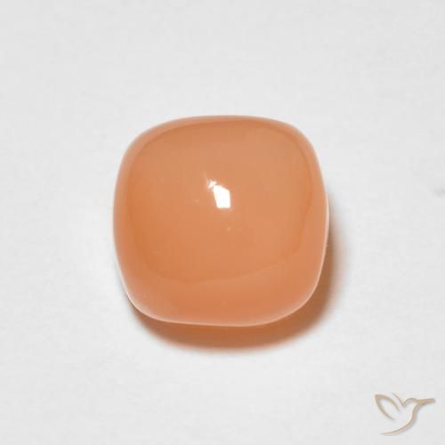 1.51ct طبيعي برتقالي فاتح حجر القمر, وسادة, نصف شفاف