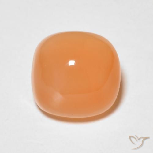 1.78ct طبيعي برتقالى محمر حجر القمر, وسادة, نصف شفاف