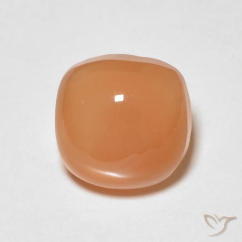 1.57ct طبيعي برتقالى محمر حجر القمر, وسادة, نصف شفاف