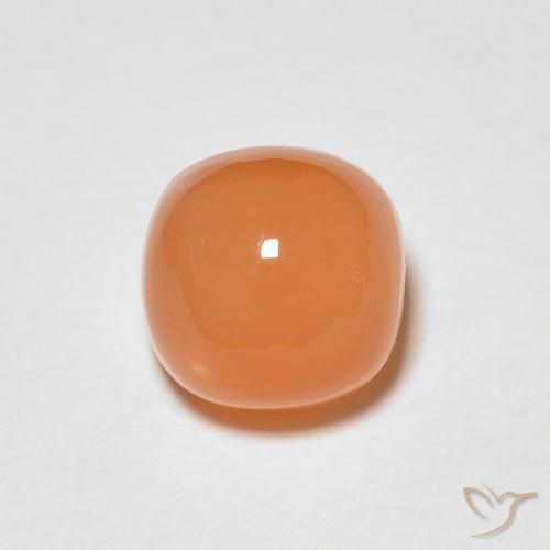 1.37ct طبيعي برتقالى مشمشى دافئ حجر القمر, وسادة, نصف شفاف
