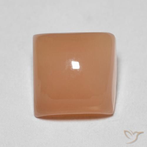 1.79ct طبيعي برتقالى خوخى حجر القمر, مربع, نصف شفاف