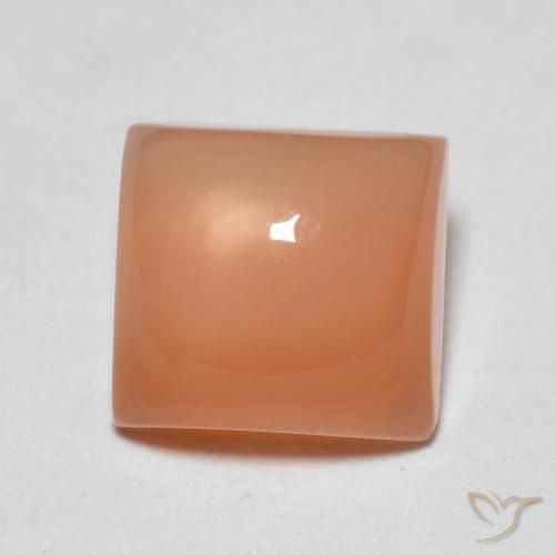 2.06ct طبيعي برتقالى كنتالوبى حجر القمر, مربع, نصف شفاف