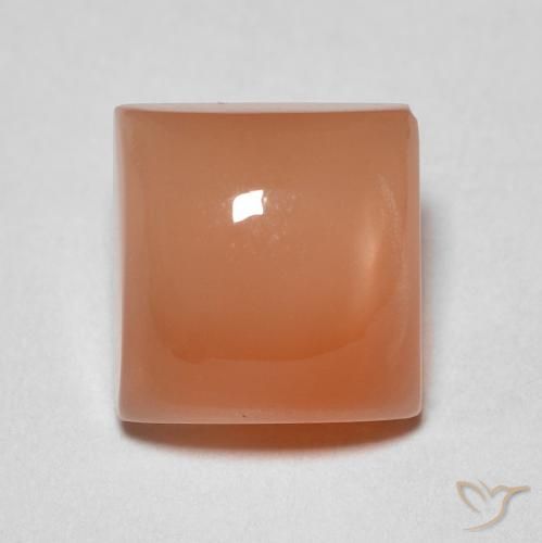 2.17ct طبيعي برتقالى كنتالوبى حجر القمر, مربع, نصف شفاف