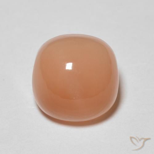 2.40ct طبيعي برتقالى خوخى حجر القمر, وسادة, نصف شفاف
