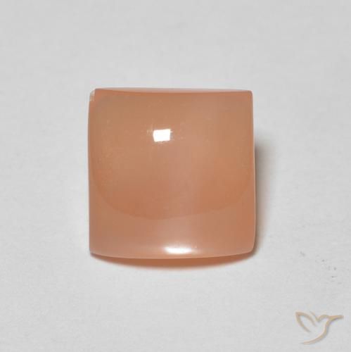 1.65ct طبيعي برتقالى متوسط حجر القمر, مربع, نصف شفاف