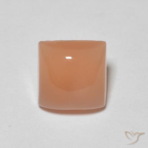 1.63ct طبيعي برتقالى متوسط حجر القمر, مربع, نصف شفاف