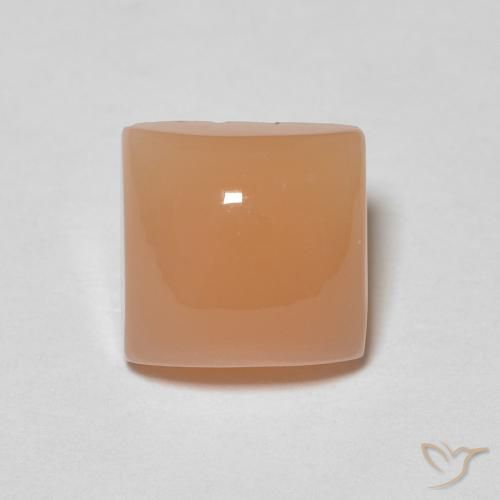 2.09ct طبيعي برتقالى كنتالوبى حجر القمر, مربع, نصف شفاف