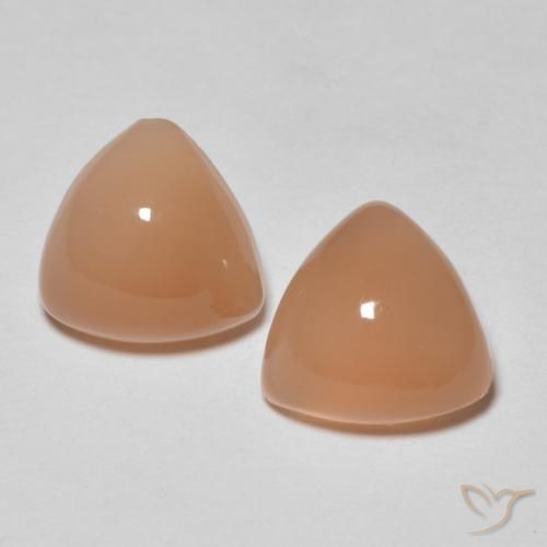 3.57ctw طبيعي Medium Light-Orange حجر القمر, مثلثى, نصف شفاف