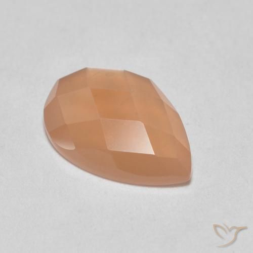 1.07ct طبيعي Medium Light-Orange حجر القمر, شكل الكمثرى, نصف شفاف