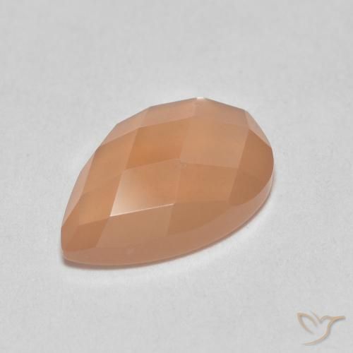 حجر القمر Medium Light-Orange طبيعي، شكل الكمثرى، 1.07 قيراط، نصف شفاف
