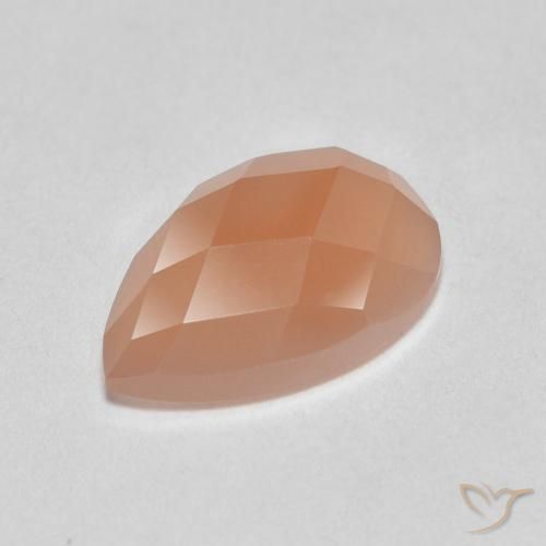1.06ct طبيعي برتقالى متوسط حجر القمر, شكل الكمثرى, نصف شفاف