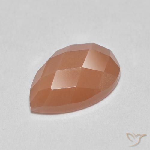 1.11ct طبيعي برتقالى خوخى حجر القمر, شكل الكمثرى, نصف شفاف
