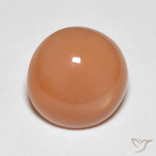 3.87ct طبيعي برتقالى متوسط حجر القمر, دائري, نصف شفاف