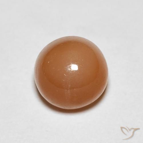 1.06ct طبيعي برتقالى خوخى حجر القمر, دائري, نصف شفاف