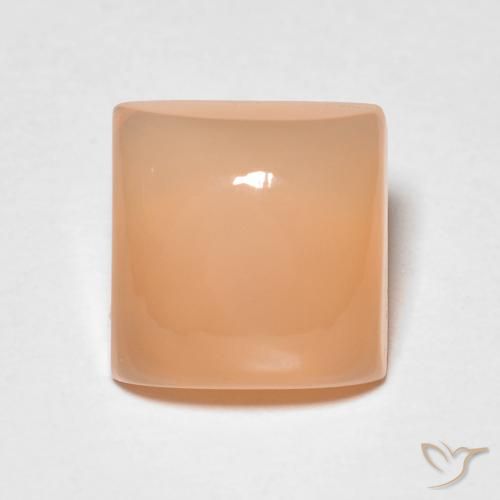 1.86ct طبيعي برتقالى خوخى حجر القمر, مربع, نصف شفاف