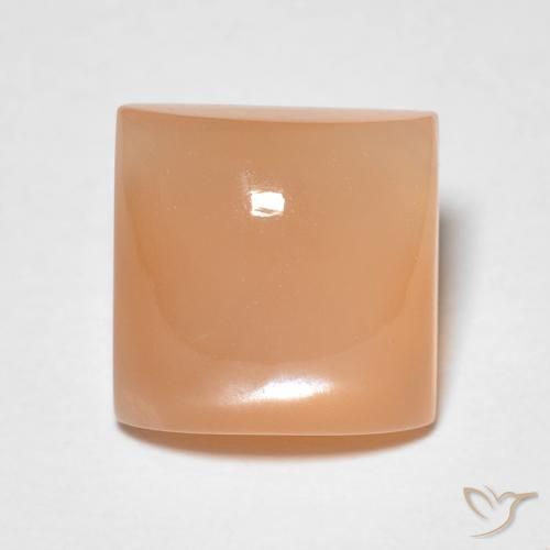 2.07ct طبيعي برتقالى خوخى حجر القمر, مربع, نصف شفاف