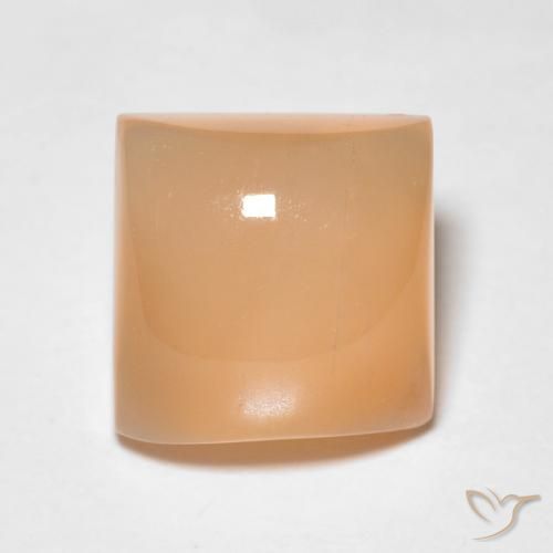 2.20ct طبيعي Medium Light-Orange حجر القمر, مربع, نصف شفاف