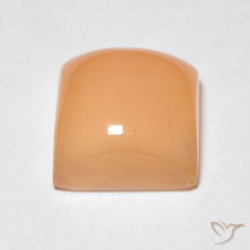 حجر القمر Medium Light-Orange طبيعي، مربع، 2.20 قيراط، نصف شفاف
