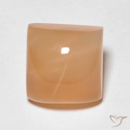 2.56ct طبيعي برتقالى كنتالوبى حجر القمر, مربع, نصف شفاف