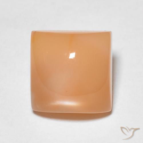 2.28ct طبيعي برتقالى خوخى حجر القمر, مربع, نصف شفاف