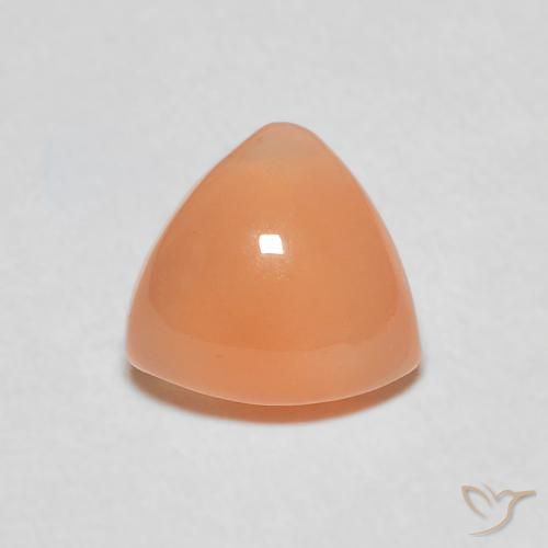 1.40ct طبيعي برتقالي فاتح حجر القمر, مثلثى, نصف شفاف