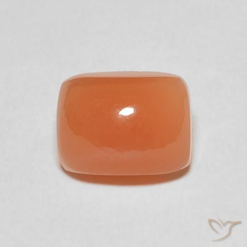 2.80ct طبيعي برتقالى محمر حجر القمر, وسادة, نصف شفاف
