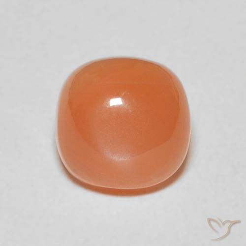 2.24ct طبيعي برتقالي فاتح حجر القمر, وسادة, نصف شفاف