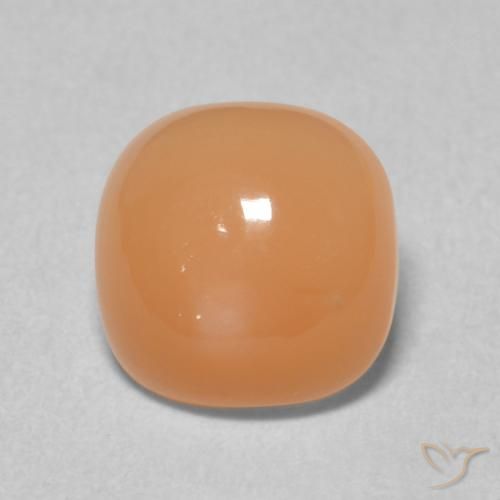 2.01ct طبيعي برتقالى متوسط حجر القمر, وسادة, نصف شفاف