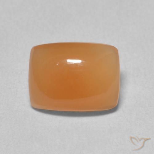 2.19ct طبيعي برتقالى مشمشى دافئ حجر القمر, وسادة, نصف شفاف