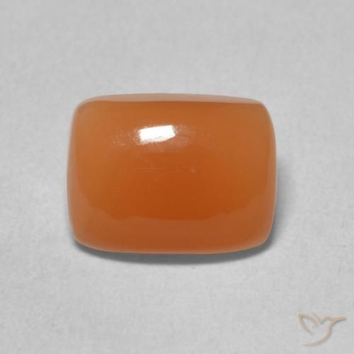 2.04ct طبيعي برتقالى متوسط حجر القمر, وسادة, نصف شفاف