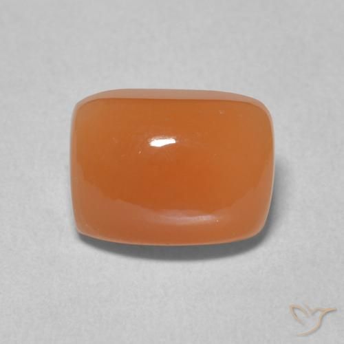 2.41ct طبيعي برتقالى متوسط حجر القمر, وسادة, نصف شفاف