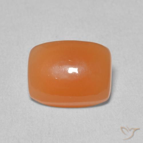 1.96ct طبيعي برتقالى محمر حجر القمر, وسادة, نصف شفاف